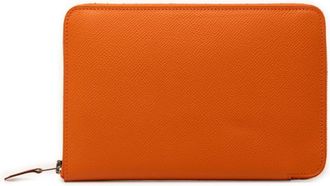 Herm&egrave;s Orange Epsom Leather Long Bill Wallet (Bi-Fold) (Pre-Owned)