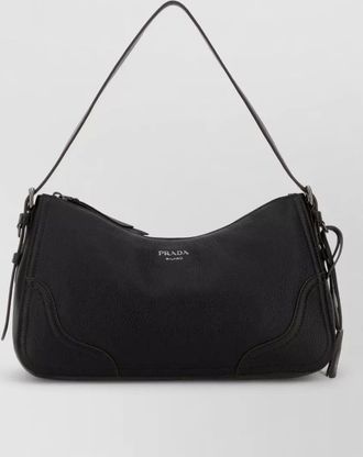 Prada leather shoulder bag curved silhouette strap