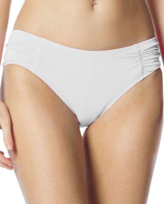 Coco Rave Side Shirred Bikini Bottom In Coc White