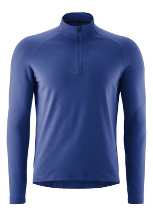 Gonso Radtrikot GONSO Essential Jersey Longsleeve M, Herren, Gr. XXL, jeansblau, 86% Polyester; 14% Elastan, hoch geschlossener Ausschnitt, Trikots Radtriko