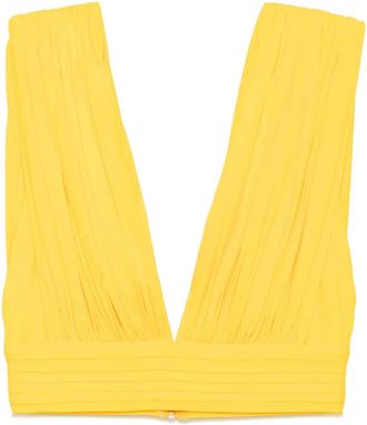 Herve Leroux Top met ruches - Geel