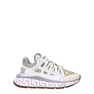 Versace Witte Leren Sport Sneakers