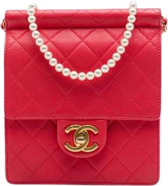 Chanel Pre-owned Leather chanel-bags - Dames - Vintage Mini Tas - Rood - ONE Size - Vintage