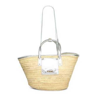 Jacquemus Woven Straw Tote - female - Jacquemus - Shopping Bags - Beige - ONE SIZE - Bags