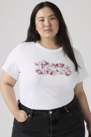 Levi's Perfect Logo Tee (Plus Size) - Donna - 1X - Bianco / Brushstroke Bright White