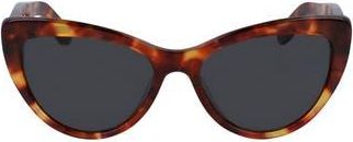 Ferragamo Salvatore Ferragamo 56mm Cat Eye Sunglasses in Tortoise at Nordstrom Rack