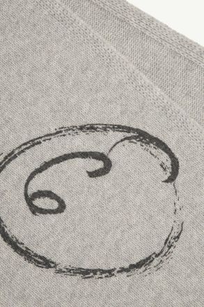 Maison Margiela Logo-Print Wool Scarf - Gray