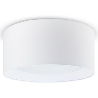 Paco Home Paco Home - L&aacute;mpara Techo Mesa Comedor Sal&oacute;n Moderna Oficina Redonda Pantalla Tela E27 Blanco, &Oslash;45cm