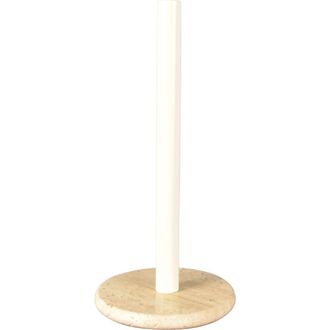 Happimess Avery Modern Classic Metal with Non Slip Weighted Marble Base Paper Towel Holder in Ivory /Beige Marble at Nordstrom