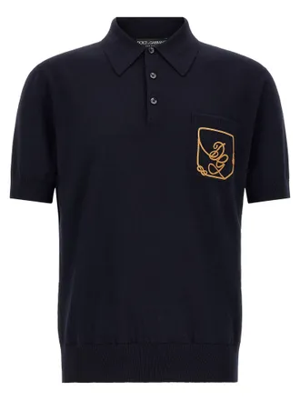 Dolce & Gabbana Blue Virgin Wool Polo Mens Shirt