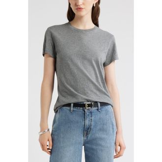 Nordstrom Pima Cotton Slub Crewneck T-Shirt in Grey Dark Heather at Nordstrom, Size Medium
