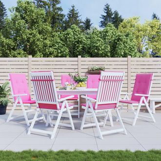 vidaXL Cojines Para Sillas Con Respaldo Alto 6 Uds Tela Rosa Vidaxl