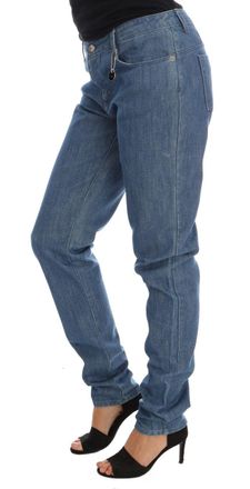 Costume National Womens Blue Wash Cotton Boyfriend Fit Jeans Clothing