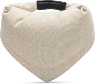 Federico Cina Tassen, Dames, Beige, ONE Size, Witte Stoffen Handtas met Afneembare Band