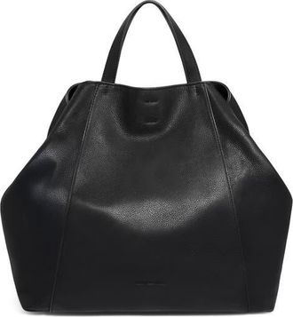 Aim&eacute;e Empire Convertible Leather Tote in Black at Nordstrom
