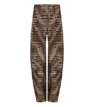 Elisabetta Franchi JEANS BARREL STAMPA ALLIGATORE CACAO ELISABETTA FRANCHI
