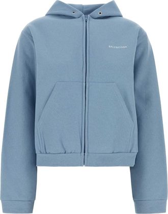 Balenciaga Light Blue Cotton Sweatshirt