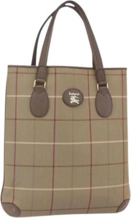 Burberry Pre-owned Tote Bags, female, Beige, Size: ONE SIZE Pre-owned Vintage Canvas Tote Bag