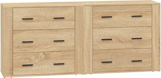 vidaXL Sideboards 2 pcs Sonoma Oak Engineered Wood Vidaxl