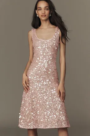 Helsi Isla Sequin Scoop-Neck Midi Dress