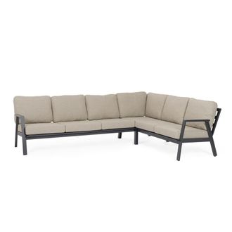 Konte Design Conjunto de sal&oacute;n de jard&iacute;n en esquina con cojines beige