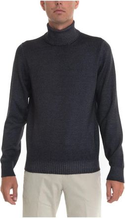Gran Sasso Stone Washed Wol Turtleneck Pullover - Heren - Coltruien - Zwart - 3XL - Wol - Truien & Vesten