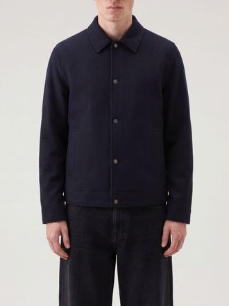Woolrich Cappotto corto a camicia in misto lana con tasche a fessura