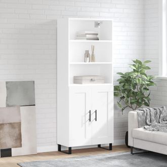 vidaXL Vidaxl - Aparador Alto Madera Contrachapada Blanco 69,5x34x180 Cm