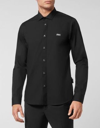 Philipp Plein Shirt Slim Fit Men in Black at Nordstrom, Size 5X-Large