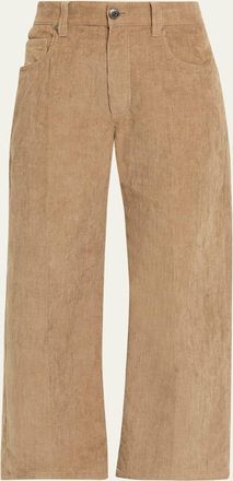 Brunello Cucinelli Corduroy Wide-Leg Crop Pants