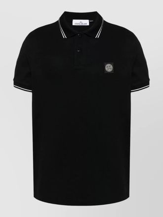 Stone Island slim-fit cotton piqu&eacute; short-sleeve polo shirt