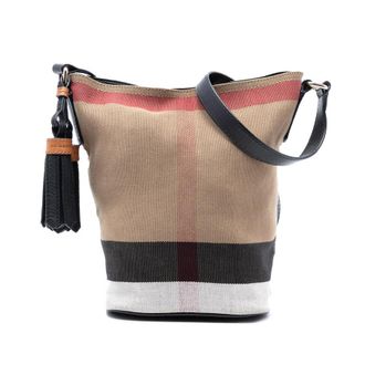 Burberry Pre-owned Burberry Mini Mega Check Canvas Ashby Tassel Bucket Bag Ladies 7H2ZCNJ21U2UEMIP