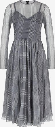 Dolce & Gabbana Midikleid aus Musselin mit Glencheck-Print