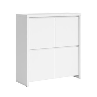 Petits Meubles Aparador 4 puertas estratificado Blanco mate