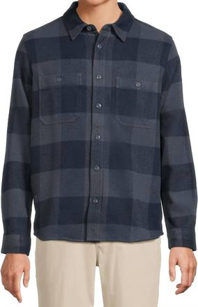 Mountain Hardwear Plusher Long Sleeve Shirt In Montauk Blue Tatanka Check Print
