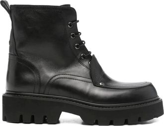 Premiata 45mm Veter Enkellaars - Dames - Veterlaarzen - Zwart - 37 EU - Leer - Schoenen