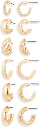 Nordstrom Rack Set of 6 Huggie Hoop Earrings in Gold at Nordstrom Rack
