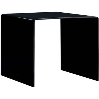 vidaXL Coffee Table Black 50x50x45 cm Tempered Glass Vidaxl