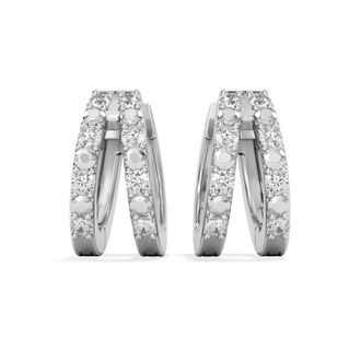 The Diamond Store Duo Row Huggie Lab Diamond Earrings 0.22ct in 925 Silver