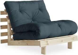 Karup Design Sillón cama 90x200cm de madera natural y tejido - Aceite azul