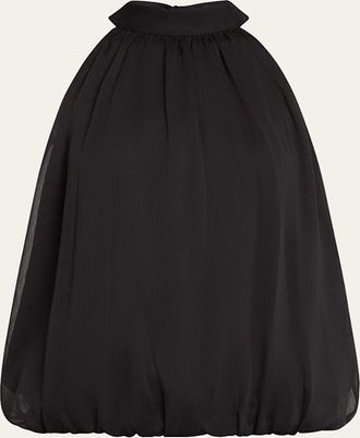 Alice & Olivia Maris Halter-Neck Gathered Top