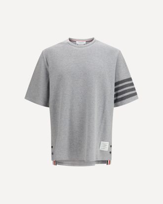 Thom Browne Textured cotton piqu&eacute; T-shirt Male 3