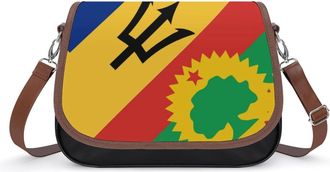 Generic Barbados & Oromo Liberation Flag Fashion Womens Crossbody Bags Novelty Handbag Shoulder Bag Purse