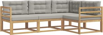 vidaXL Conjunto De Sof&aacute;s De Exterior 3 Uds. Blanco Y Gris Claro Vidaxl