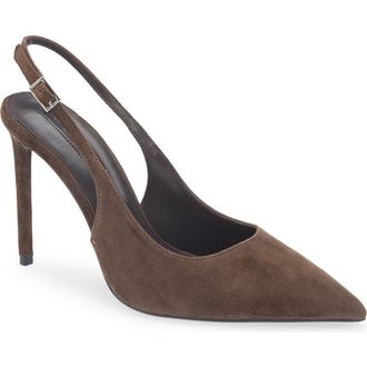 Tony Bianco Asti Slingback Pointed Toe Pump in Espresso Suede at Nordstrom Rack, Size 9.5