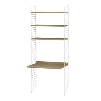 String Furniture String - Arbeitsplatzkombination, 78 x 200 x 30 cm, Eiche / weiss