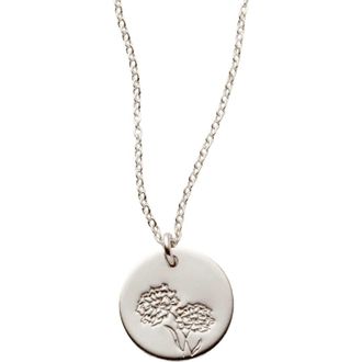 Made by Mary October Birth Flower Necklace in Silver at Nordstrom, Size Medium