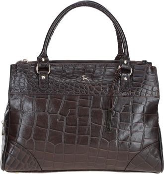 Ashwood Leather Womens Borsa Verniciata Three Section Shoulder Bag - Brown - One Size