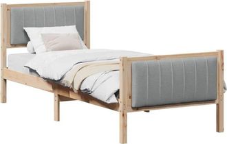 vidaXL Estructura De Cama Con Cabecera Marr&oacute;n Y Gris Claro 80 X 200 Cm Vidaxl