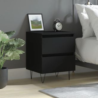 vidaXL Mesita De Noche Madera Contrachapada Negro 40x35x50 Cm Vidaxl